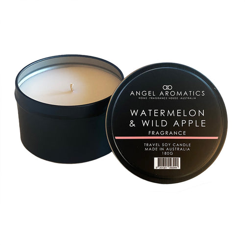 Travel Tin Candles - Watermelon and Wild Apple-Candles-Angel Aromatics
