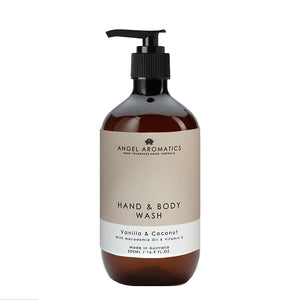 Vanilla and Coconut Hand and Body Wash 500ml-Hand and Body Wash-Angel Aromatics